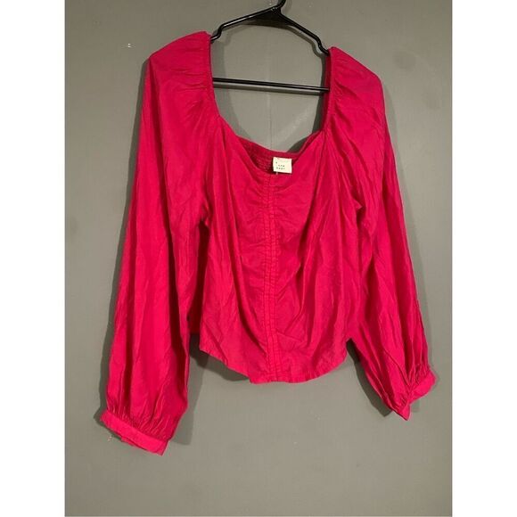 A New Day Women's Long Balloon Sleeve Slim Fit Ruched Front Size XXL NWT - Picture 3 of 8